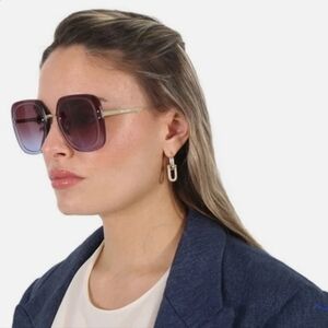 Dior Gold Frame Sunglasses with Purple Gradient Lenses